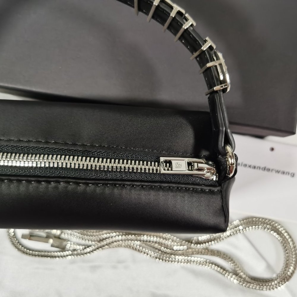 Alexander Wang heiress satin pouch with crystal logo - Picture 7 of 11